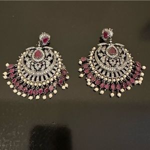 RUBY STONE CHANDELIER EARRINGS